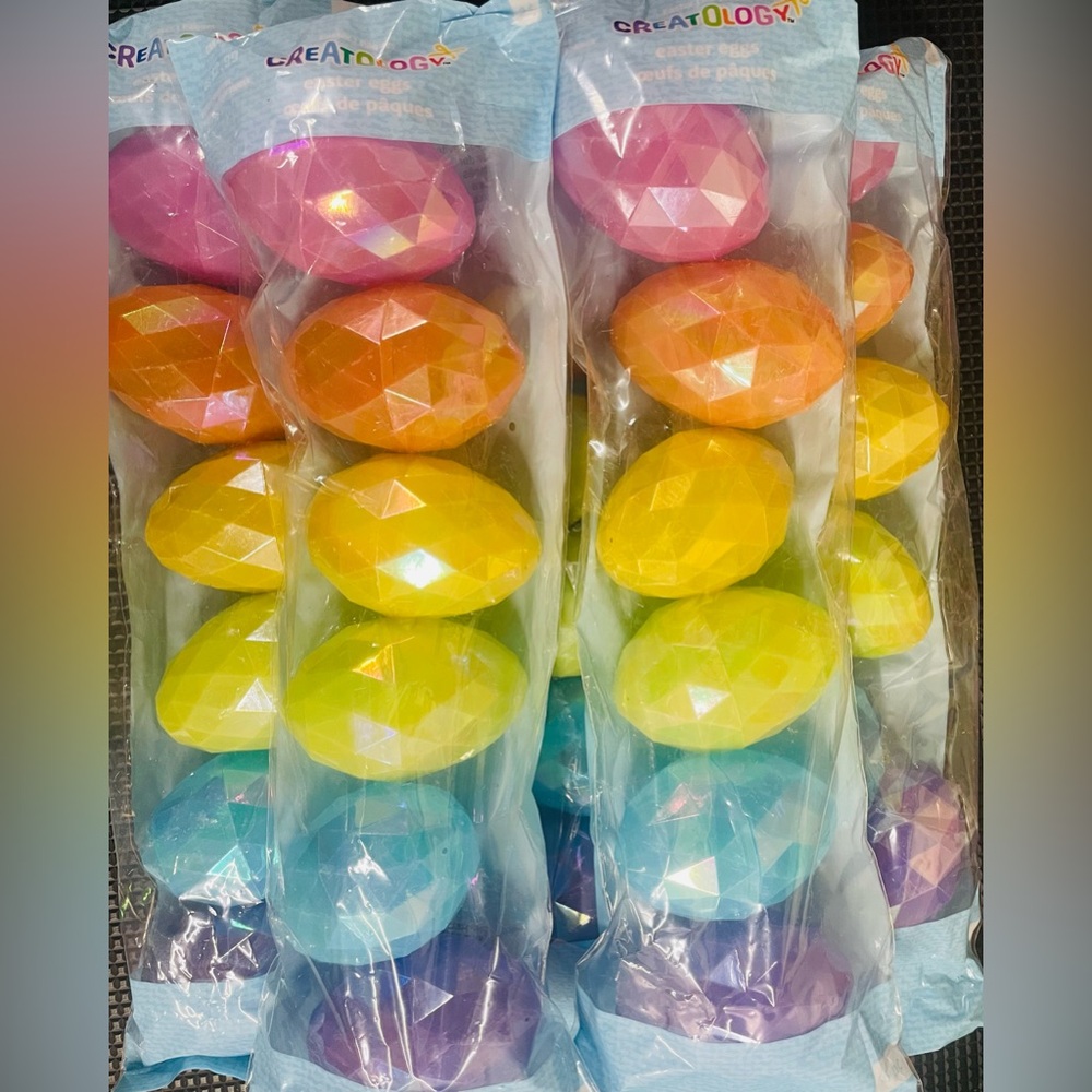Pearlized Geometric Plastic Easter Egg Set - openable, fillable Eggs,30 eggs